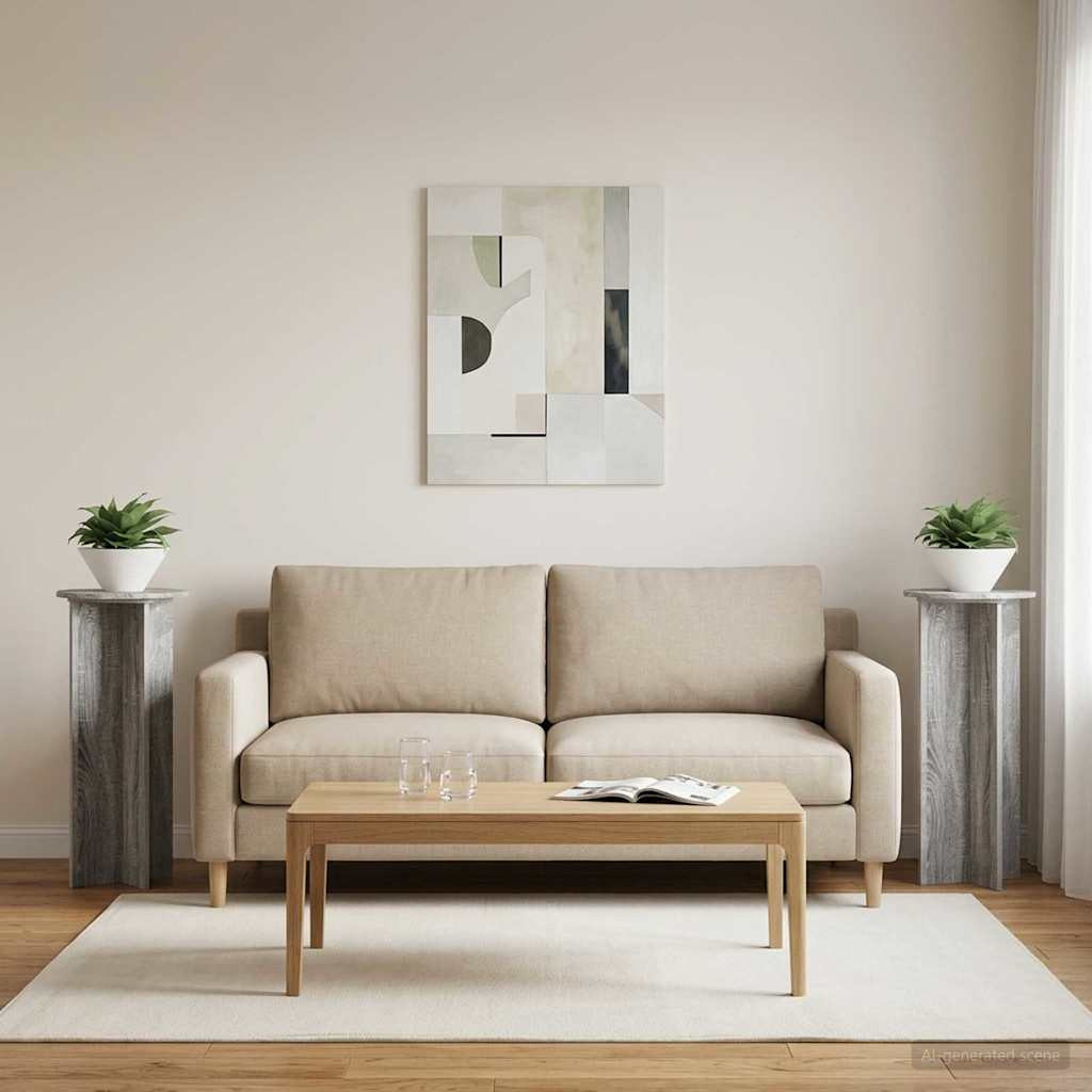 vidaXL Pflanzenständer 2 pcs Graues Sonoma Ø40 x 100 cm Holzwerkstoff