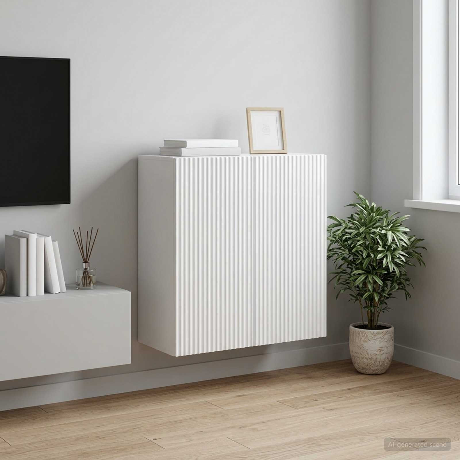vidaXL Wandschrank Hochglanz Weiß 59 x 31 x 60 cm Holzwerkstoff