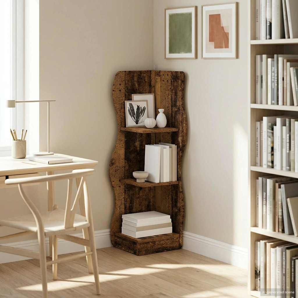 vidaXL Eckregal mit Regal Altholz 34 x 33 x 102 cm Holzwerkstoff