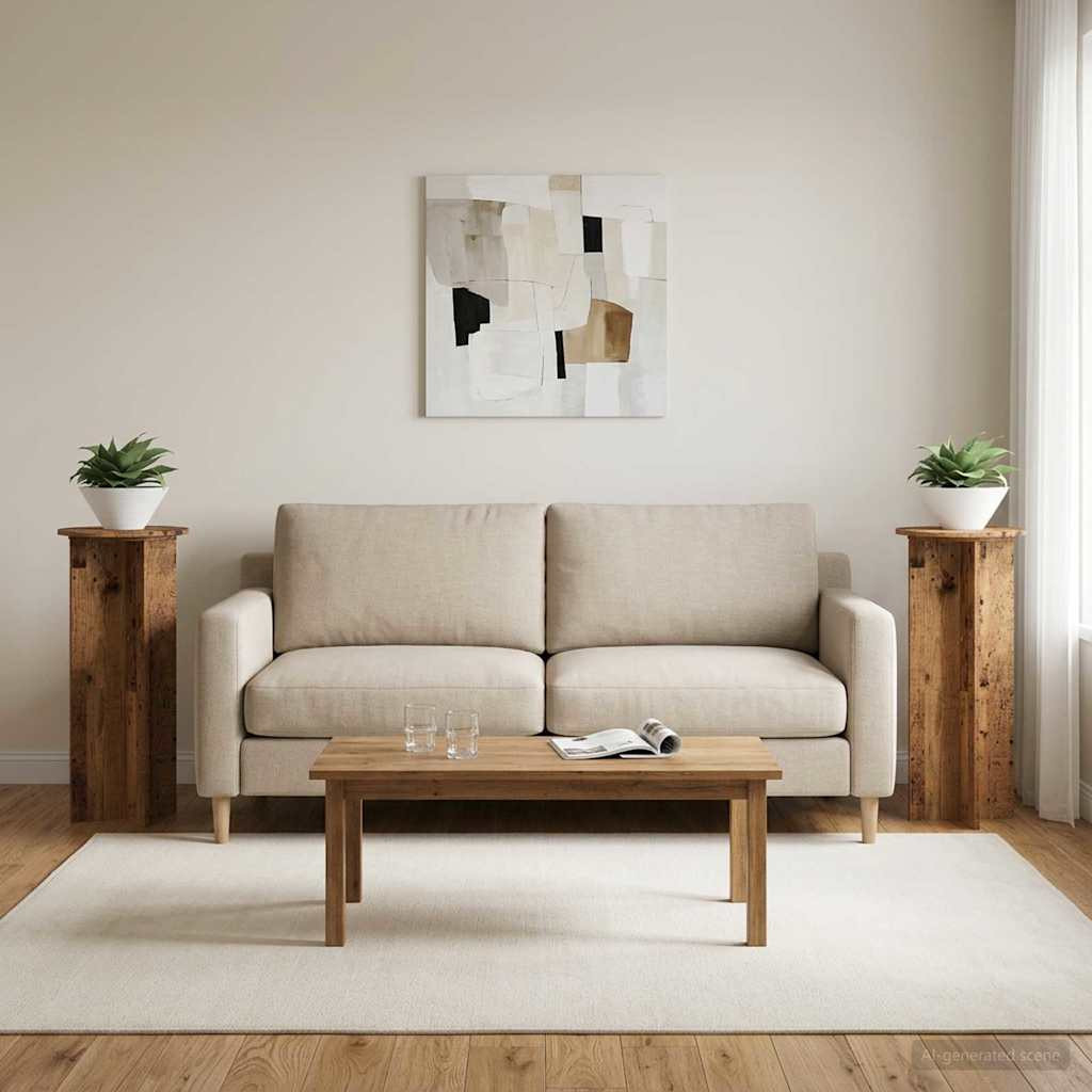 vidaXL Pflanzenständer 2 pcs Altholz Ø40 x 100 cm Holzwerkstoff