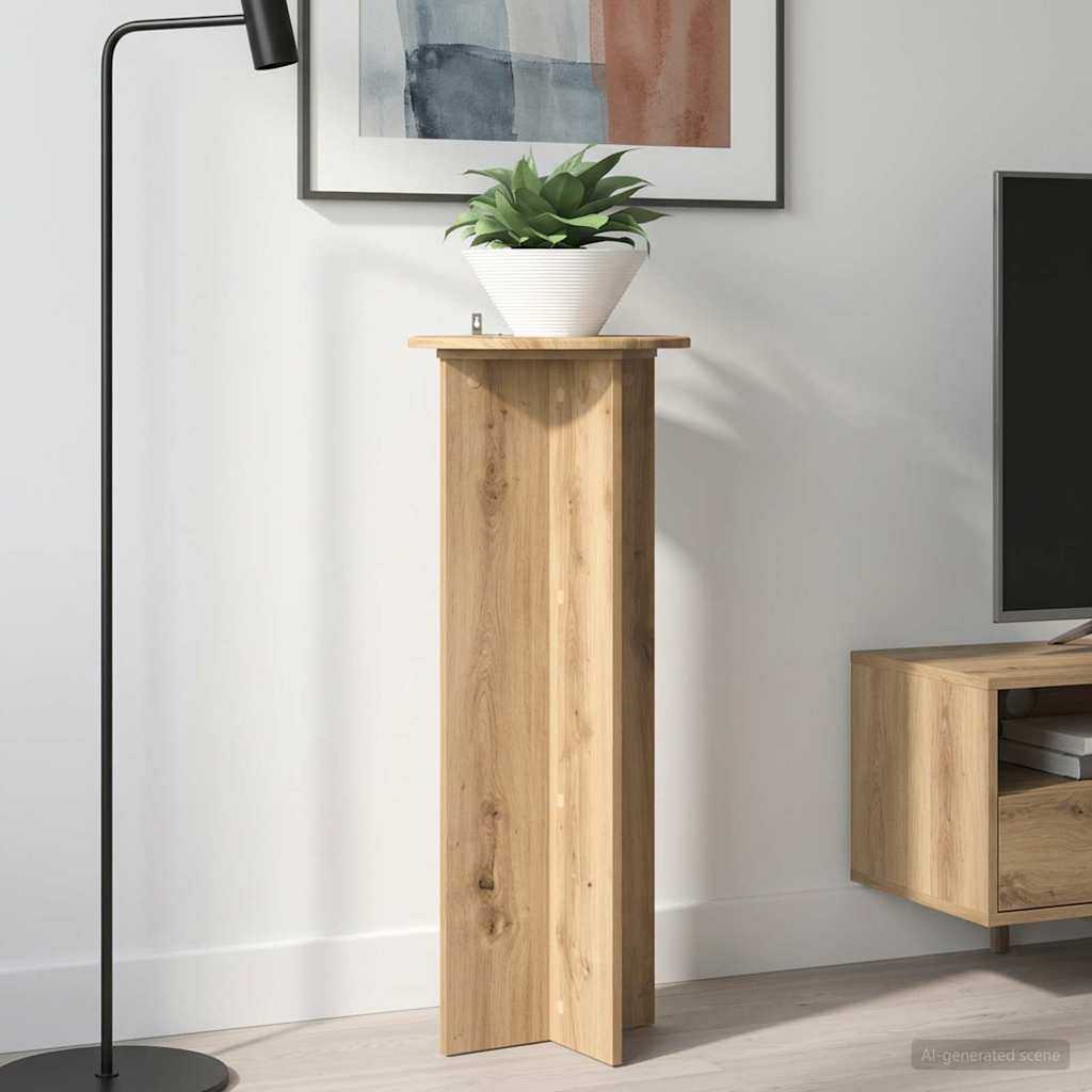 vidaXL Pflanzenständer 2 Stk. Artisan-Eiche Ø40 x 100 cm Holzwerkstoff