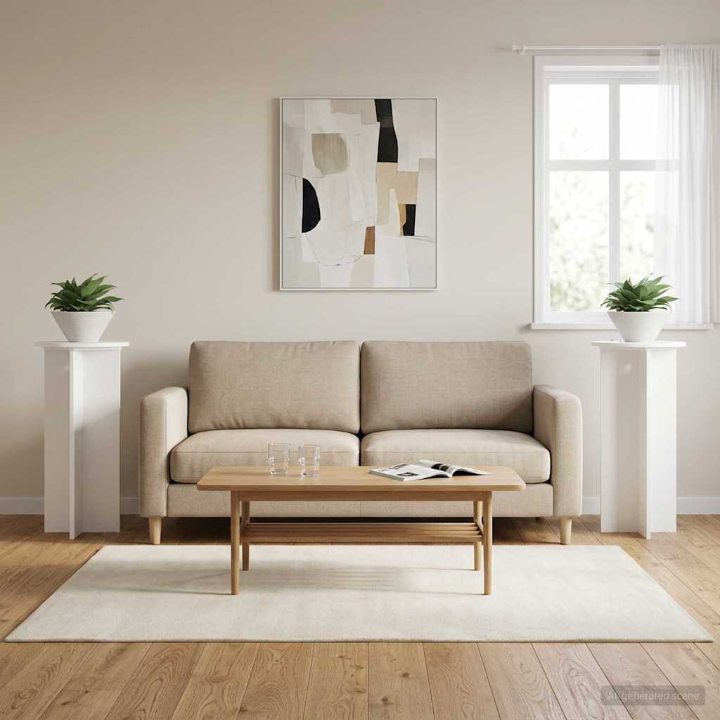 vidaXL Pflanzenständer 2 pcs Weiß Ø40 x 80 cm Holzwerkstoff