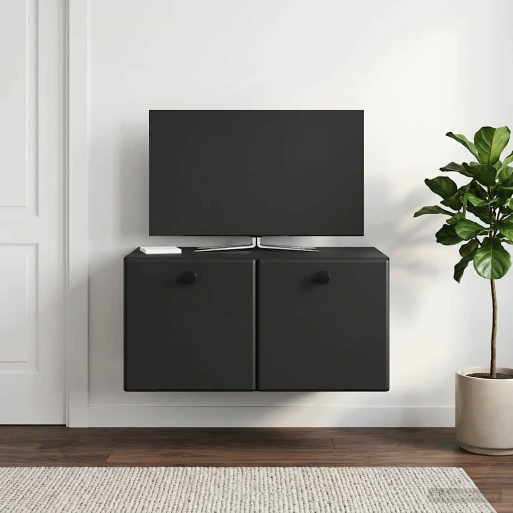 vidaXL Wandmontierter TV-Schrank 59,5 x 41 x 30 cm Schwarz
