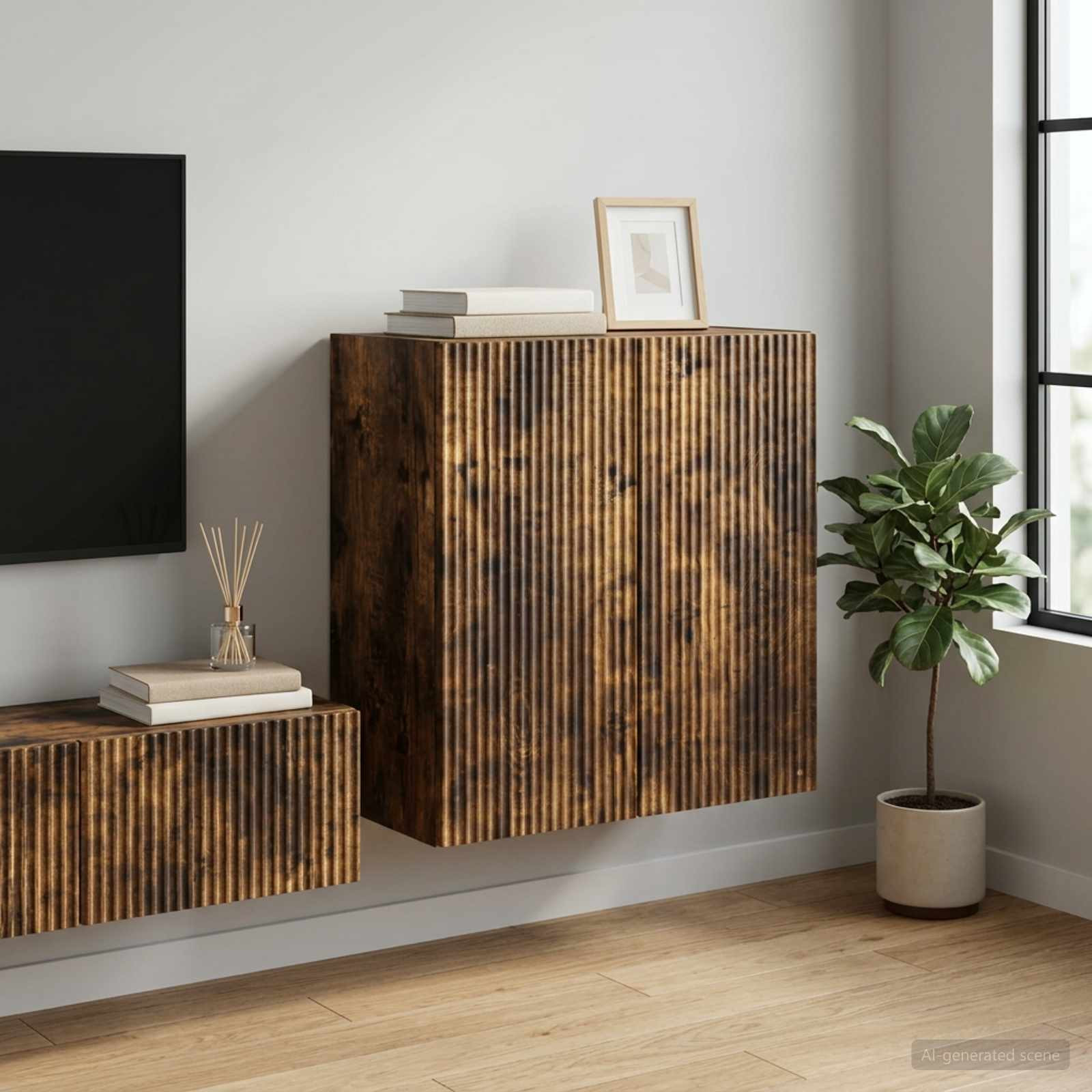 vidaXL Wandschrank Geräucherte Eiche 59 x 31 x 60 cm Holzwerkstoff