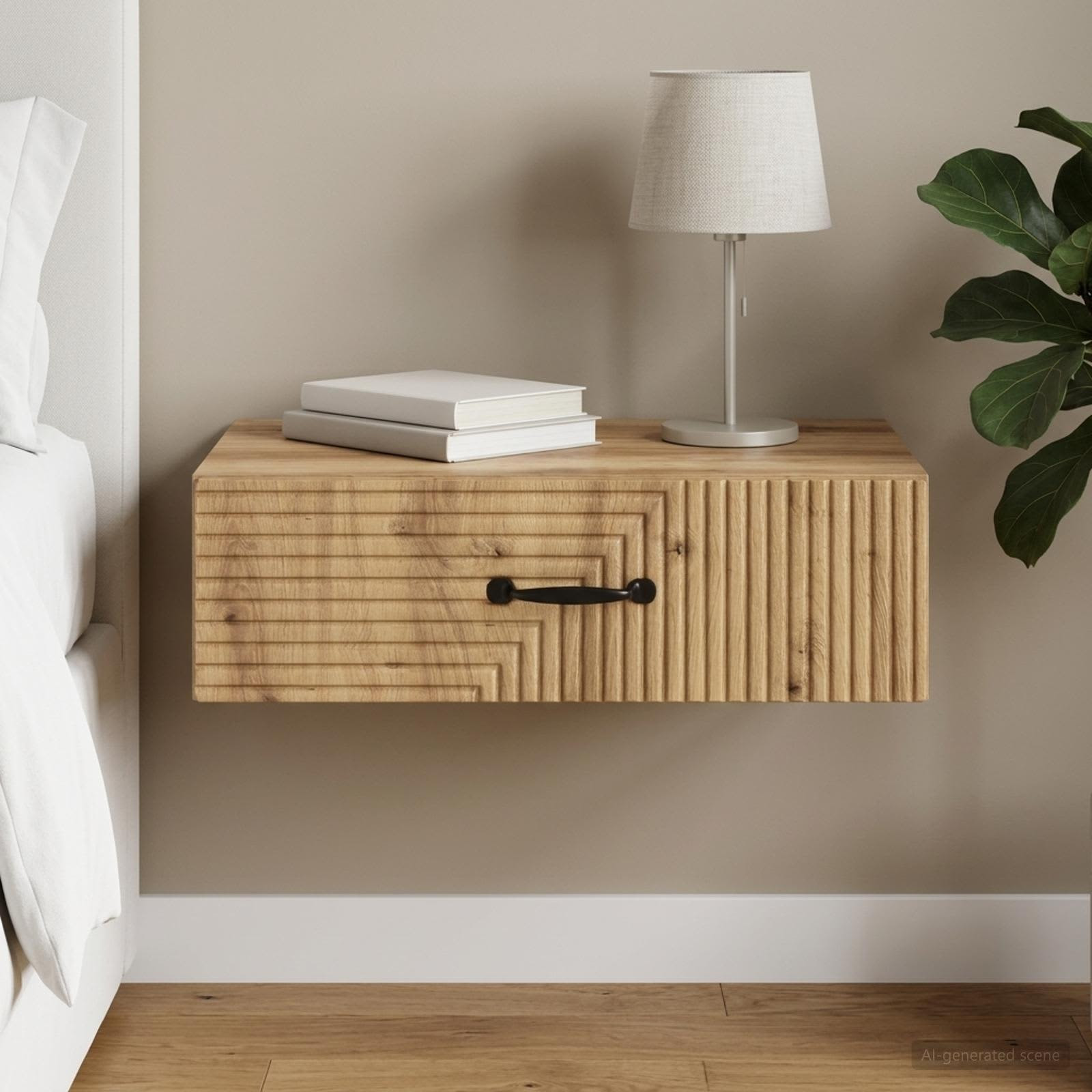 vidaXL Wandmontierter Beistelltisch 59 x 34,5 x 17 cm Holzwerkstoff