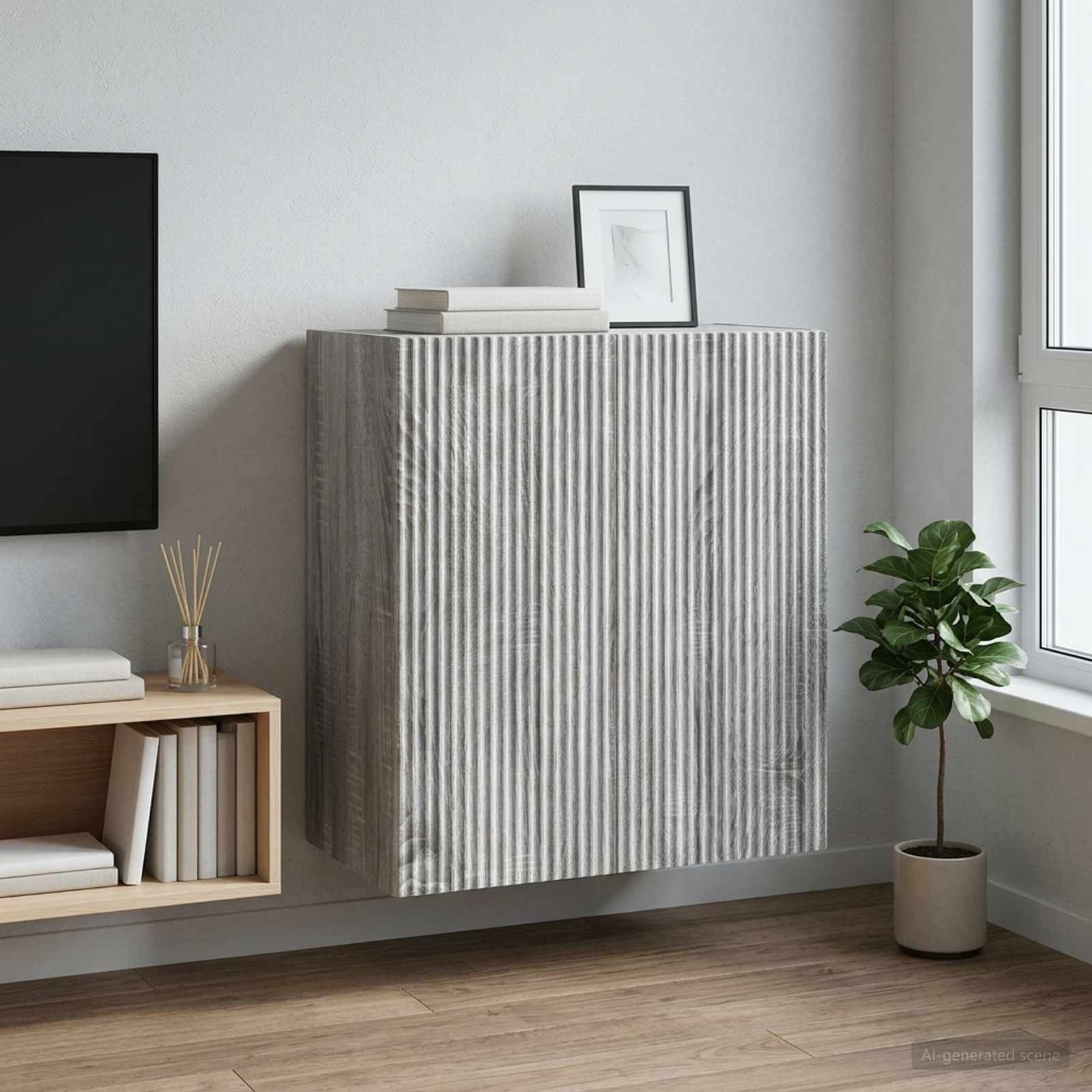 vidaXL Wandschrank Grau Sonoma 59 x 31 x 60 cm Holzwerkstoff