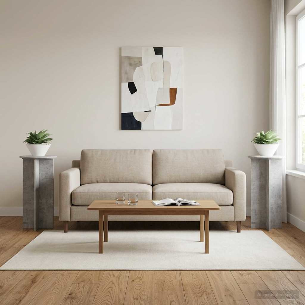 vidaXL Pflanzenständer 2 pcs Betongrau 40 x 40 x 80 cm Holzwerkstoff