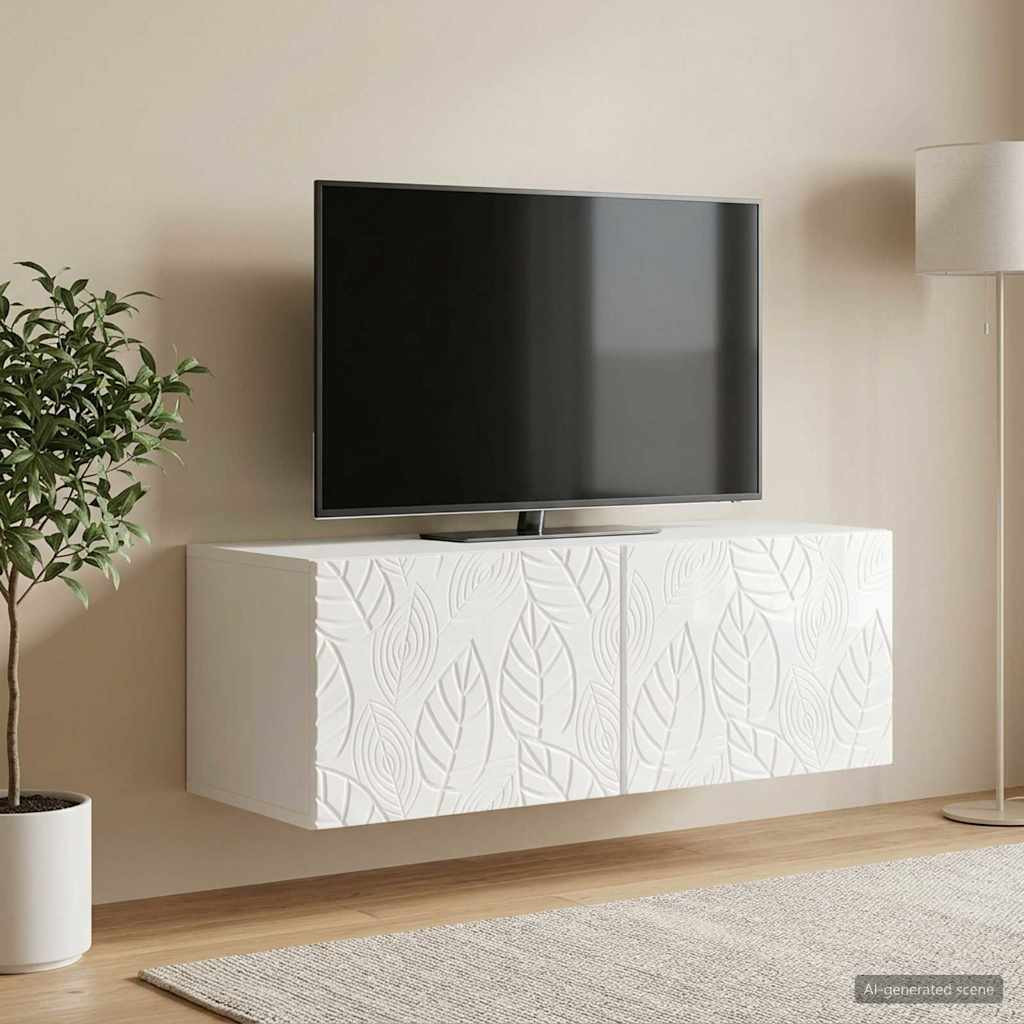 vidaXL Wandmontierter TV-Schrank 78,5 x 31 cm Hochglanz Weiß