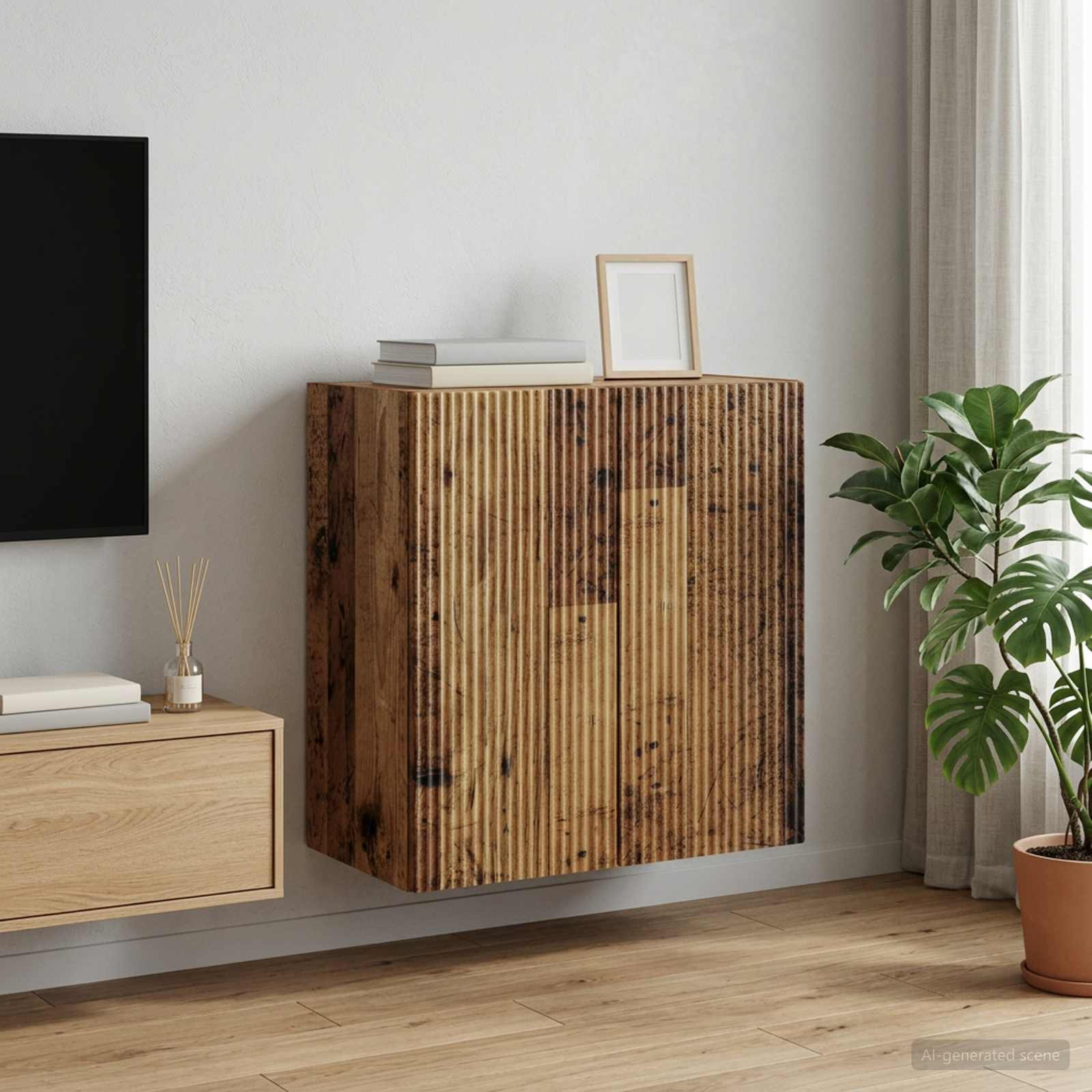 vidaXL Wandschrank Altholz 59 x 31 x 60 cm Holzwerkstoff
