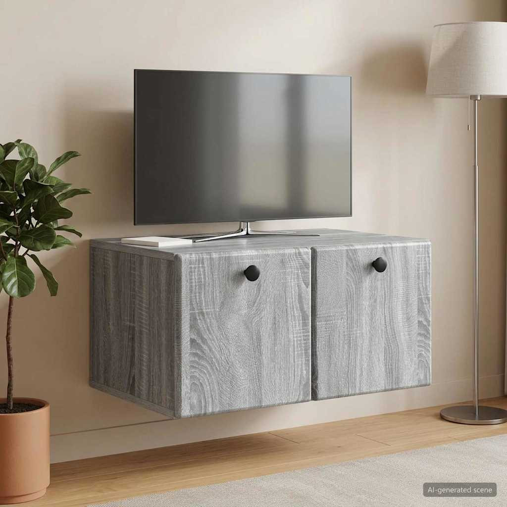 vidaXL Wandmontierter TV-Schrank 59,5 x 41 x 30 cm Grau Sonoma