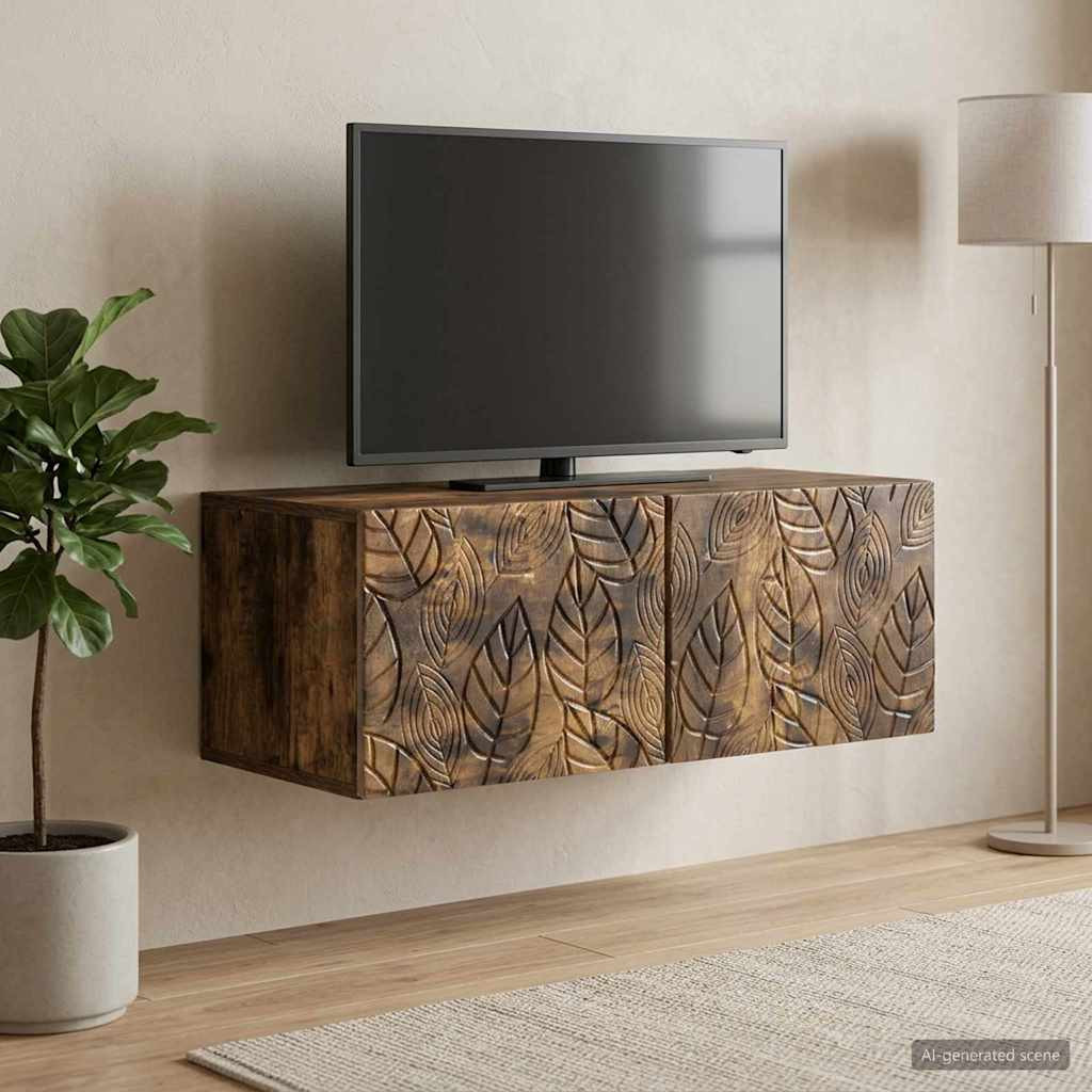 vidaXL Wandmontierter TV-Schrank 78,5 x 31 cm Geräucherte Eiche