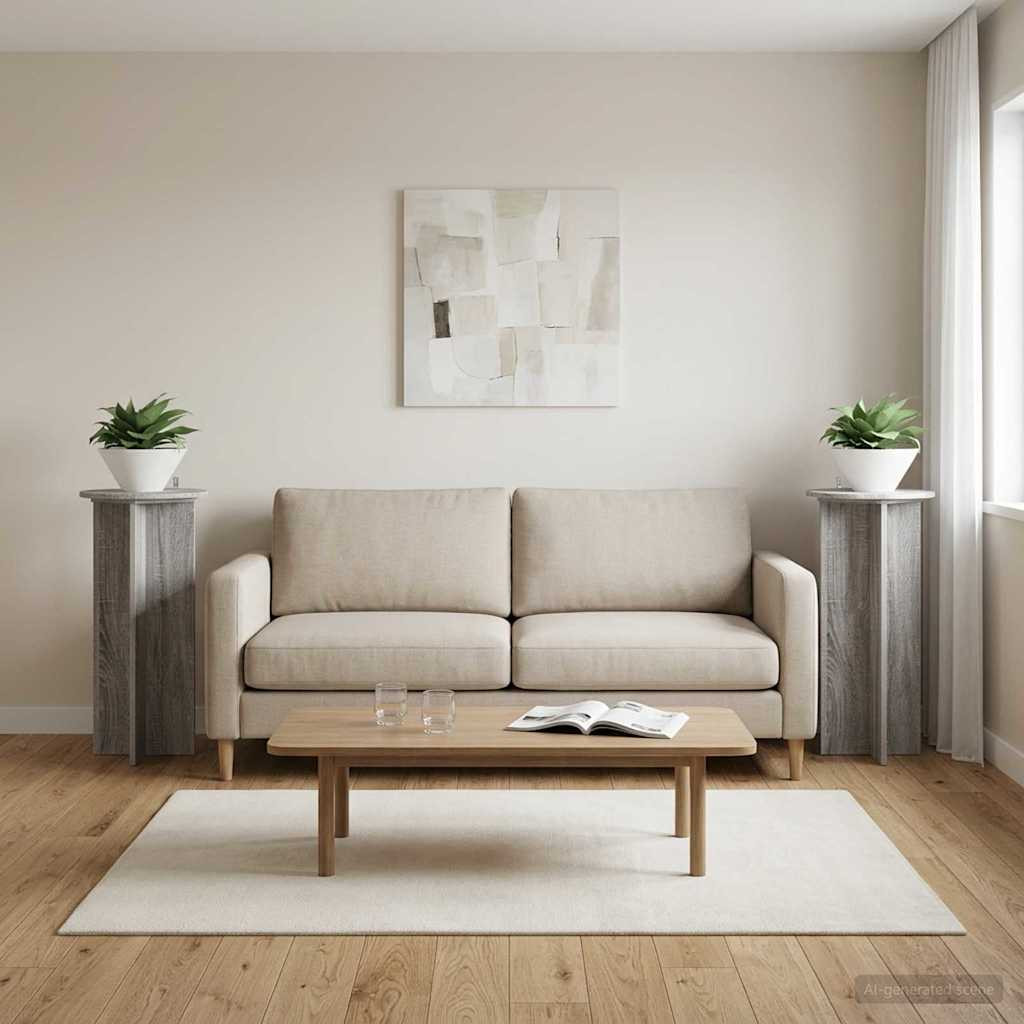 vidaXL Pflanzenständer 2 pcs Graues Sonoma 40 x 40 x 80 cm