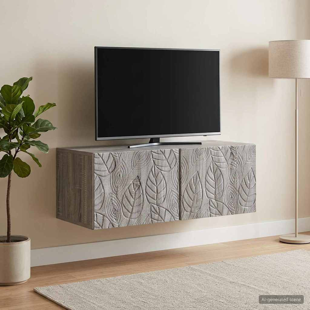 vidaXL Wandmontierter TV-Schrank 78,5 x 31 cm Grau Sonoma