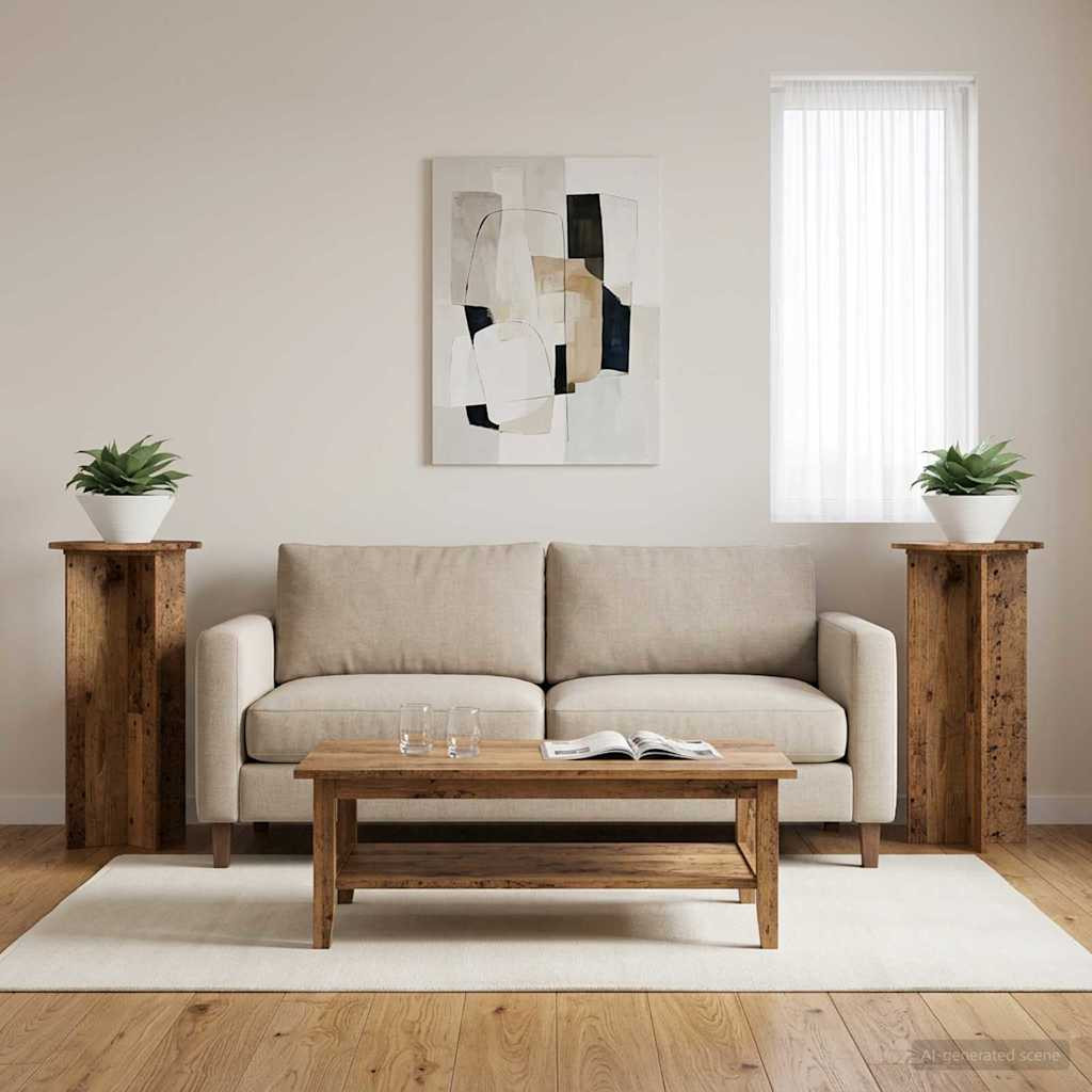 vidaXL Pflanzenständer 2 pcs Altholz 40 x 40 x 80 cm Holzwerkstoff