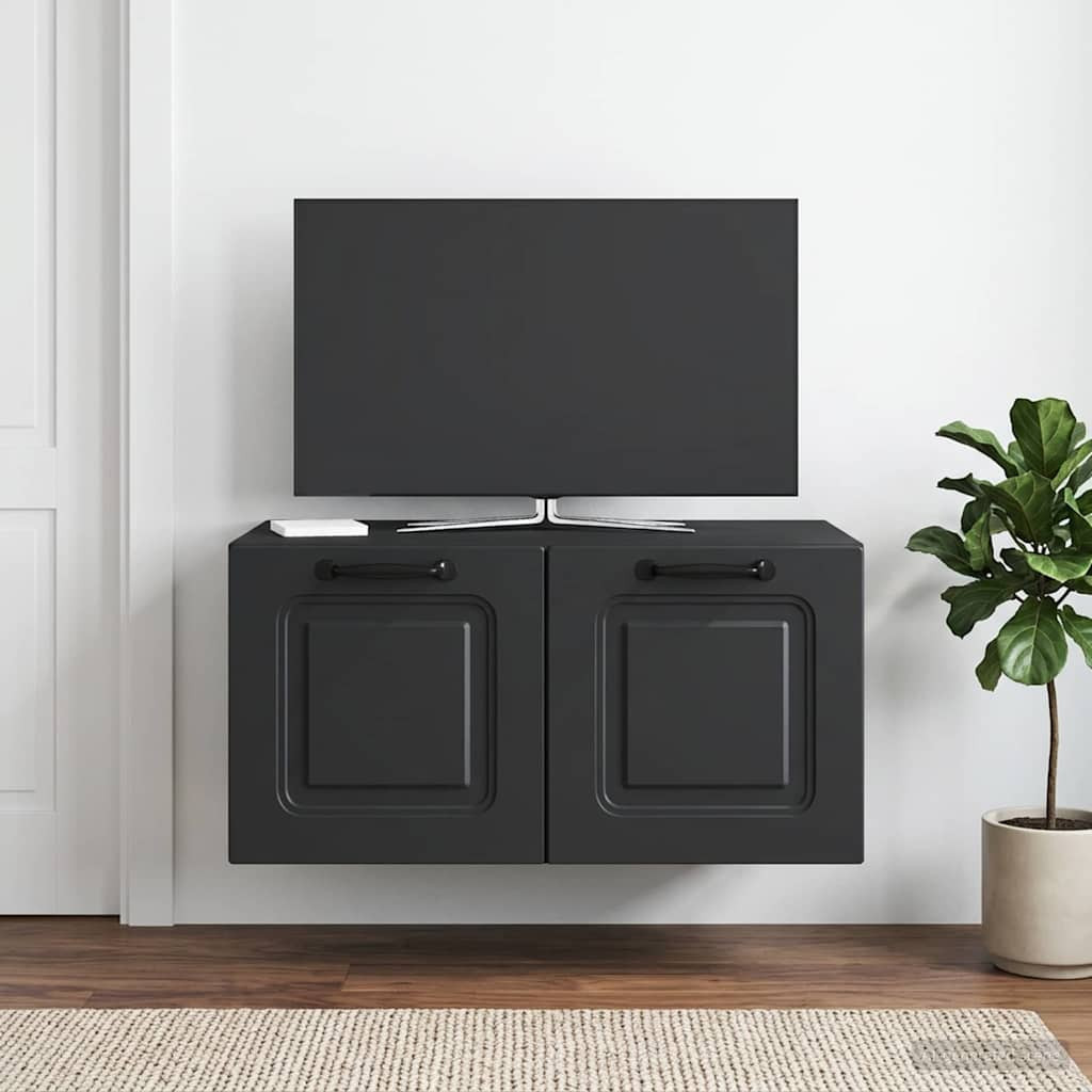 vidaXL Wandmontierter TV-Schrank Schwarz 59,5 x 41 x 30 cm