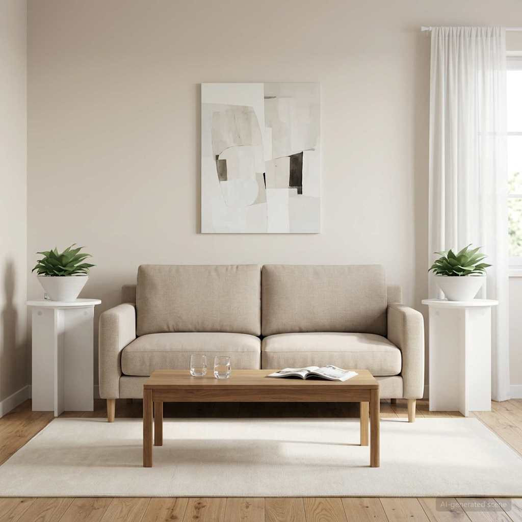 vidaXL Pflanzenständer 2 pcs Weiß Ø40 x 60 cm Holzwerkstoff