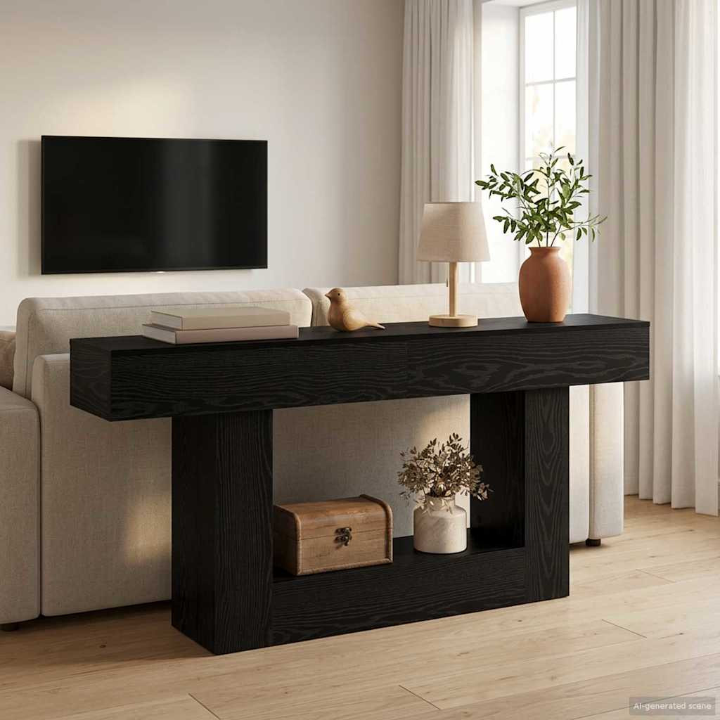 vidaXL Schwarze Eiche 160 x 30 x 74 cm