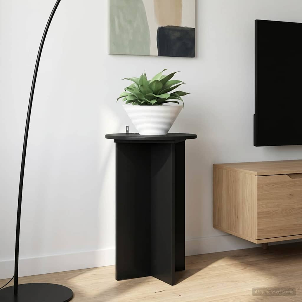 vidaXL Pflanzenständer 2 pcs Schwarz Ø40 x 60 cm Holzwerkstoff