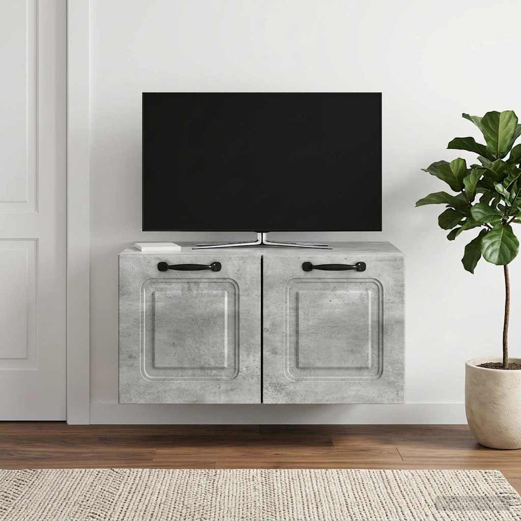 vidaXL Wandmontierter TV-Schrank Betongrau 59,5 x 41 x 30 cm