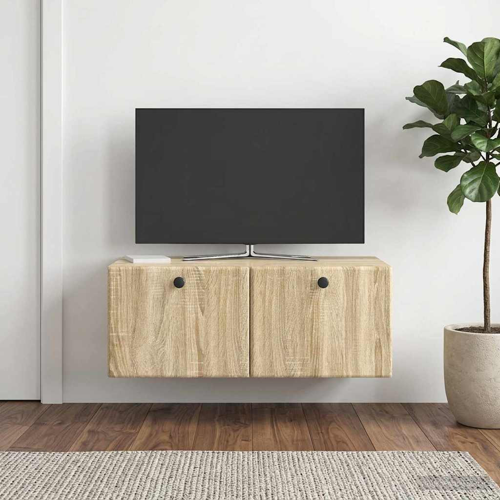 vidaXL Wandmontierter TV-Schrank 78,5 x 41 x 30 cm Sonoma-Eiche