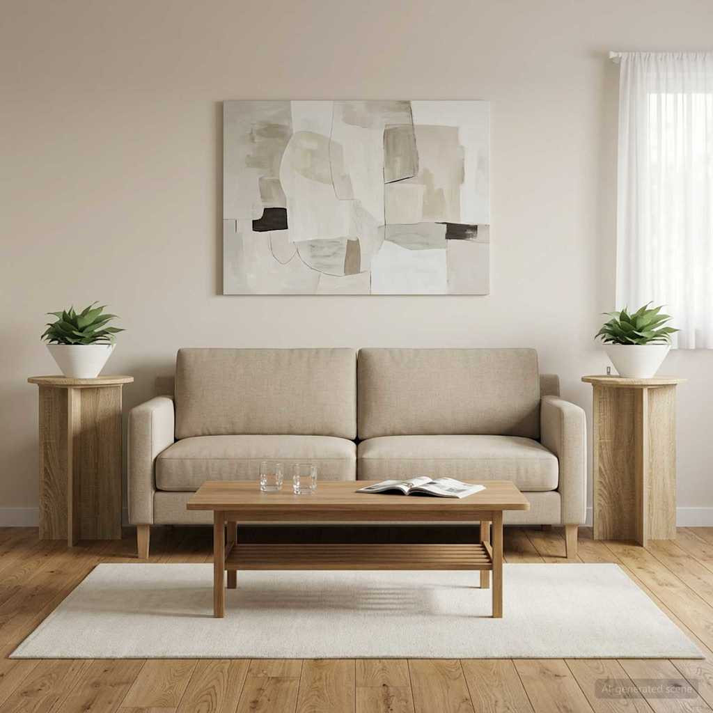 vidaXL Pflanzenständer 2 pcs Sonoma-Eiche Ø40 x 60 cm Holzwerkstoff