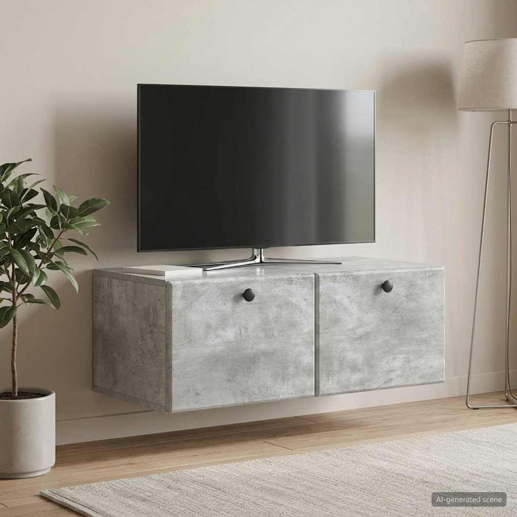 vidaXL Wandmontierter TV-Schrank 78,5 x 41 x 30 cm Betongrau