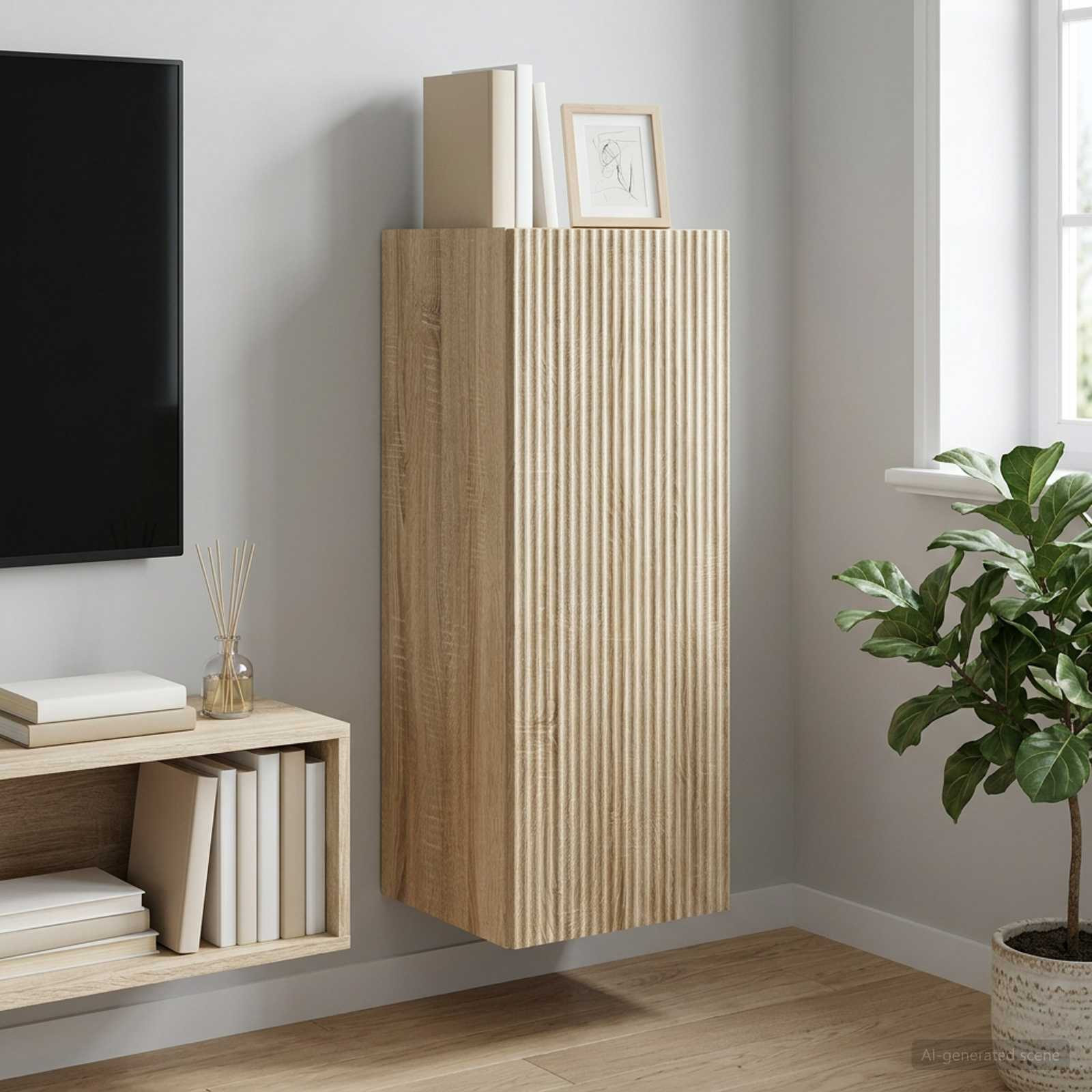 vidaXL Wandschrank Sonoma-Eiche 33 x 34,5 x 90 cm Holzwerkstoff