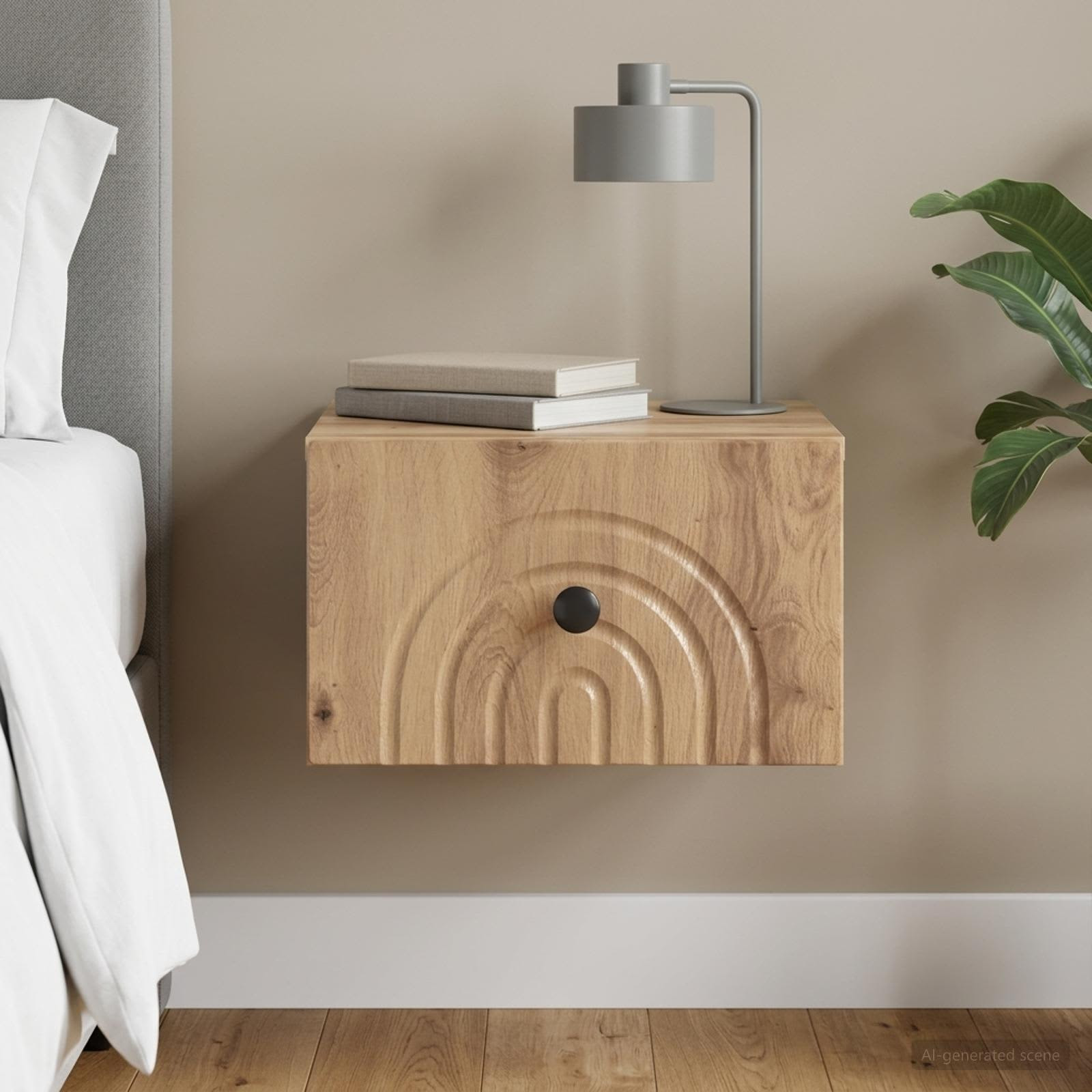 vidaXL Wandmontierter Nachttisch Artisan-Eiche 33 x 34,5 x 20 cm