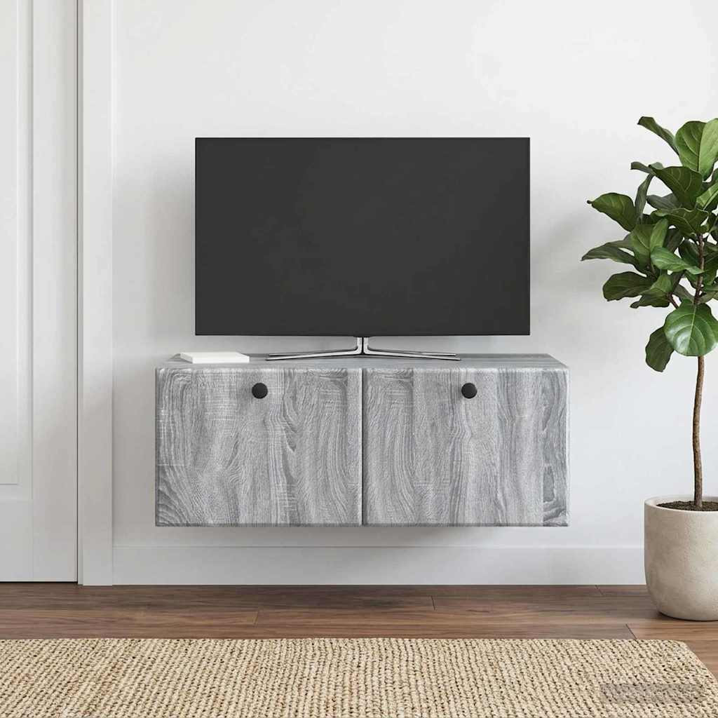 vidaXL Wandmontierter TV-Schrank 78,5 x 41 x 30 cm Grau Sonoma