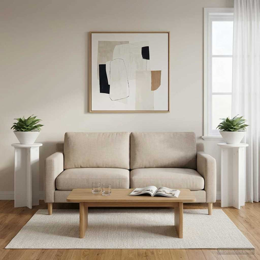 vidaXL Pflanzenständer 2 pcs Weiß Ø29,5 x 60 cm Holzwerkstoff