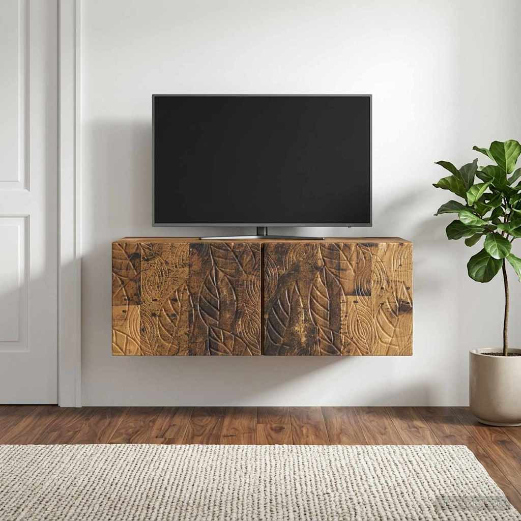 vidaXL Wandmontierter TV-Schrank 98 x 31 cm Altholz Holzwerkstoff