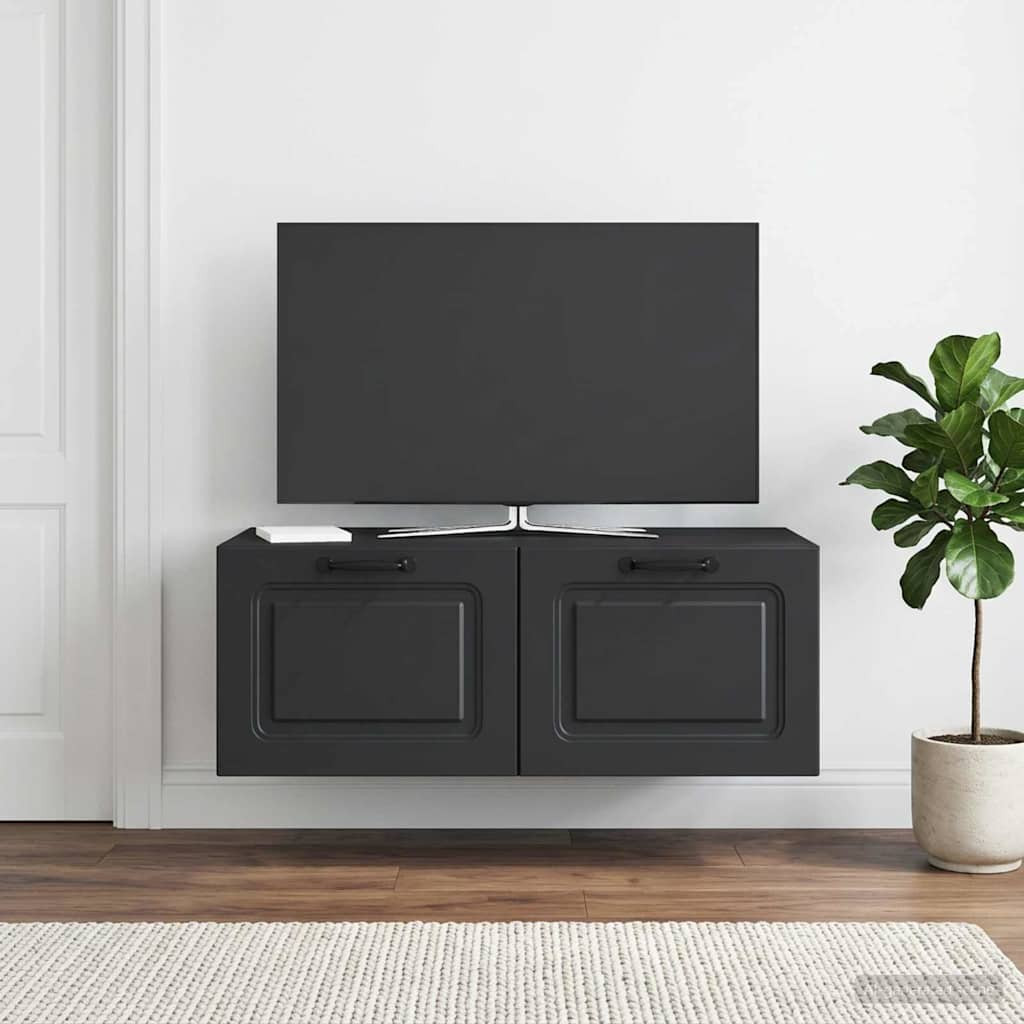 vidaXL Wandmontierter TV-Schrank Schwarz 78,5 x 41 x 30 cm