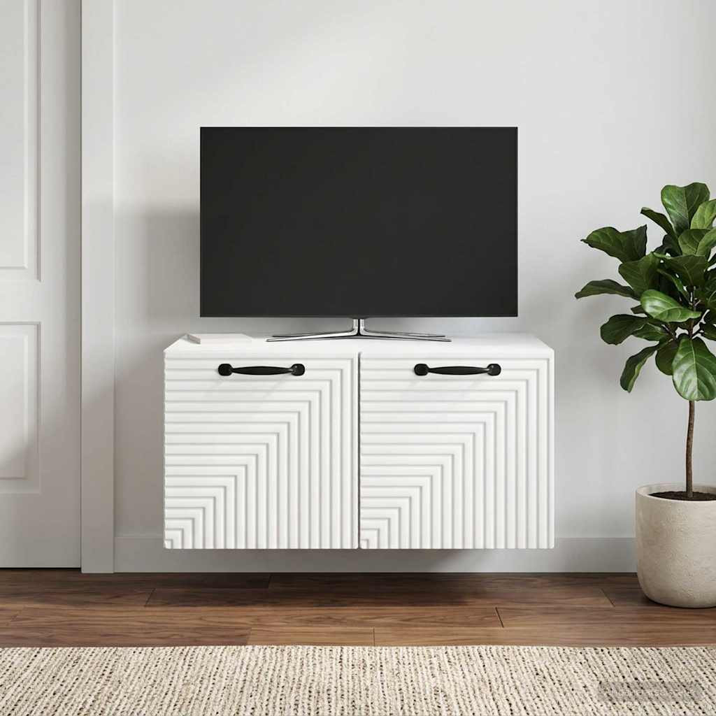 vidaXL Wandmontierter TV-Schrank Weiß 59,5 x 41 x 30 cm Holzwerkstoff