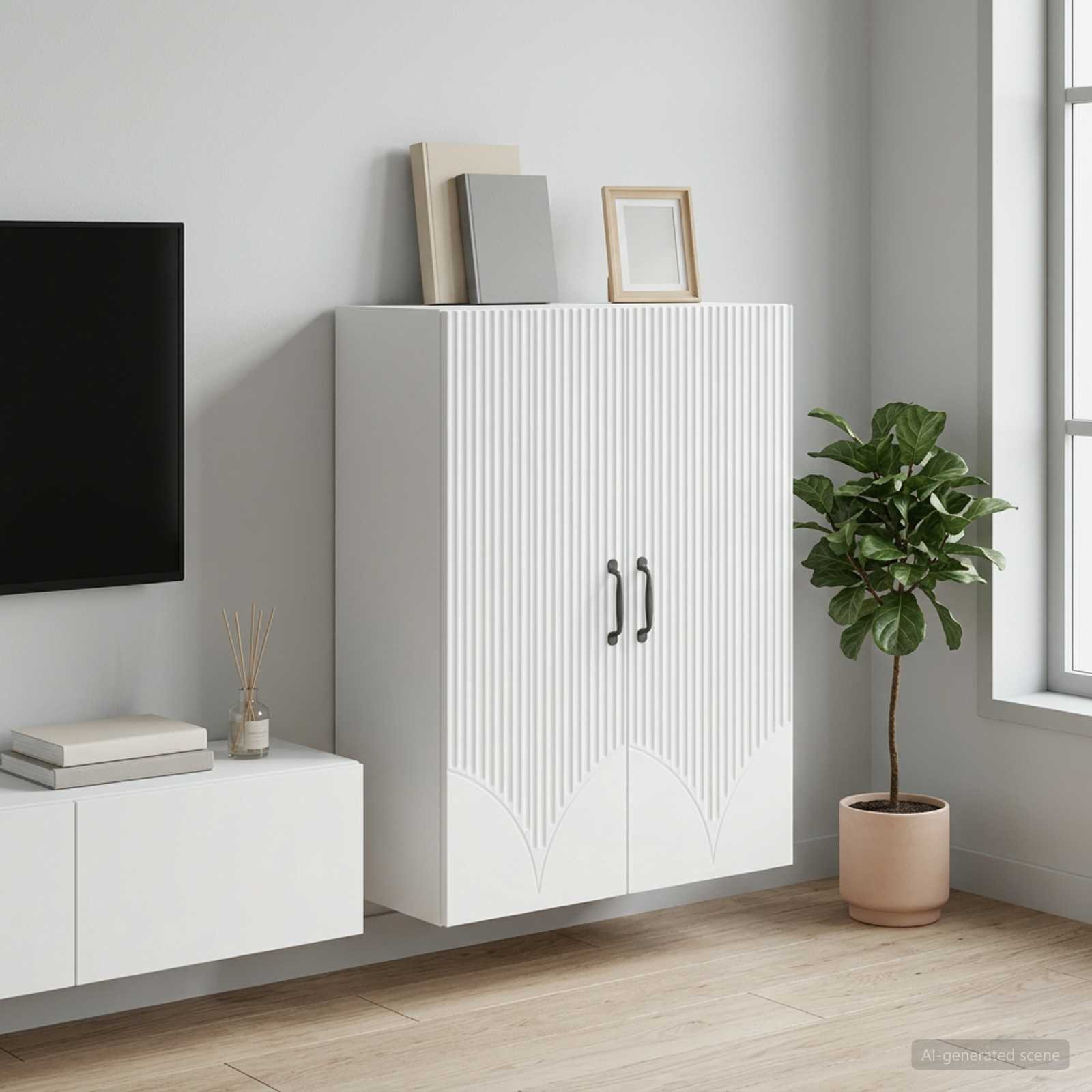 vidaXL Wandschrank Weiß 66 x 34,5 x 90 cm Holzwerkstoff