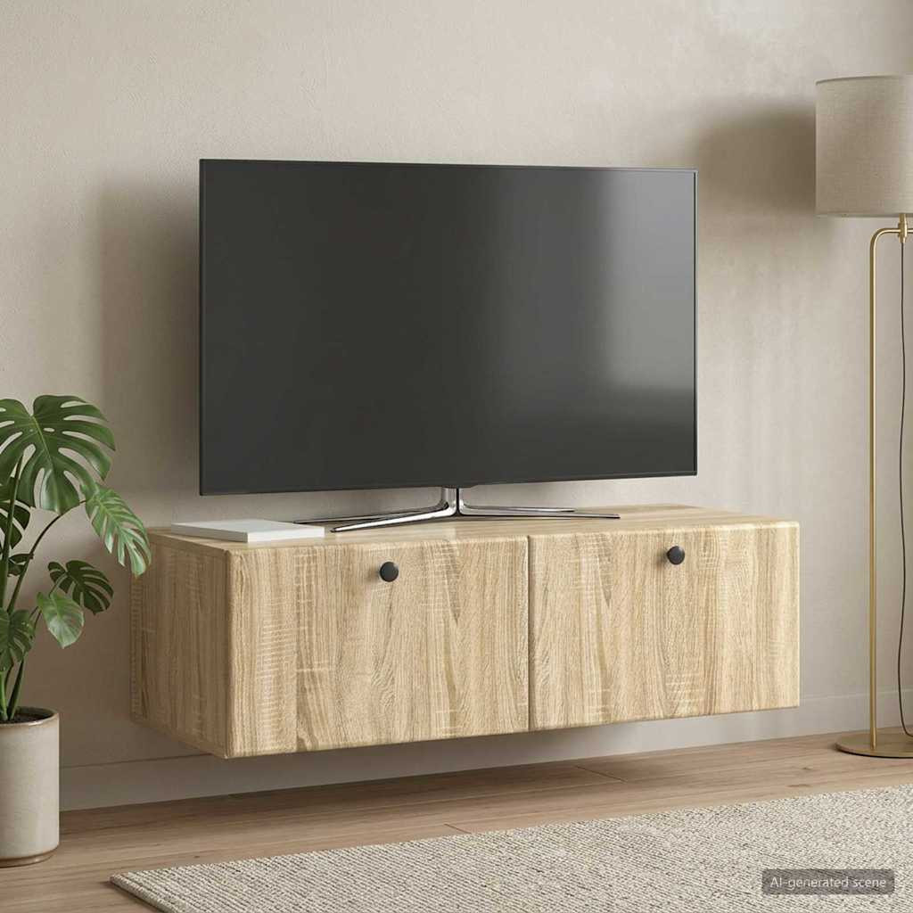 vidaXL Wandmontierter TV-Schrank 98 x 41 x 30 cm Sonoma-Eiche