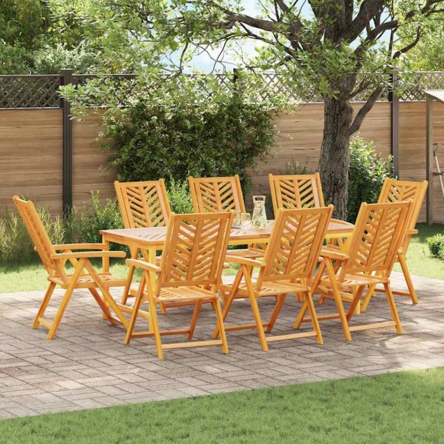 vidaXL Garten Essgruppe 9 Stk. Braun Massivholz Akazie