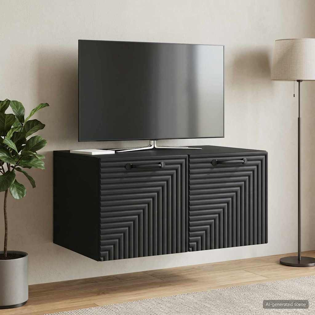vidaXL Wandmontierter TV-Schrank Schwarz 59,5 x 41 x 30 cm