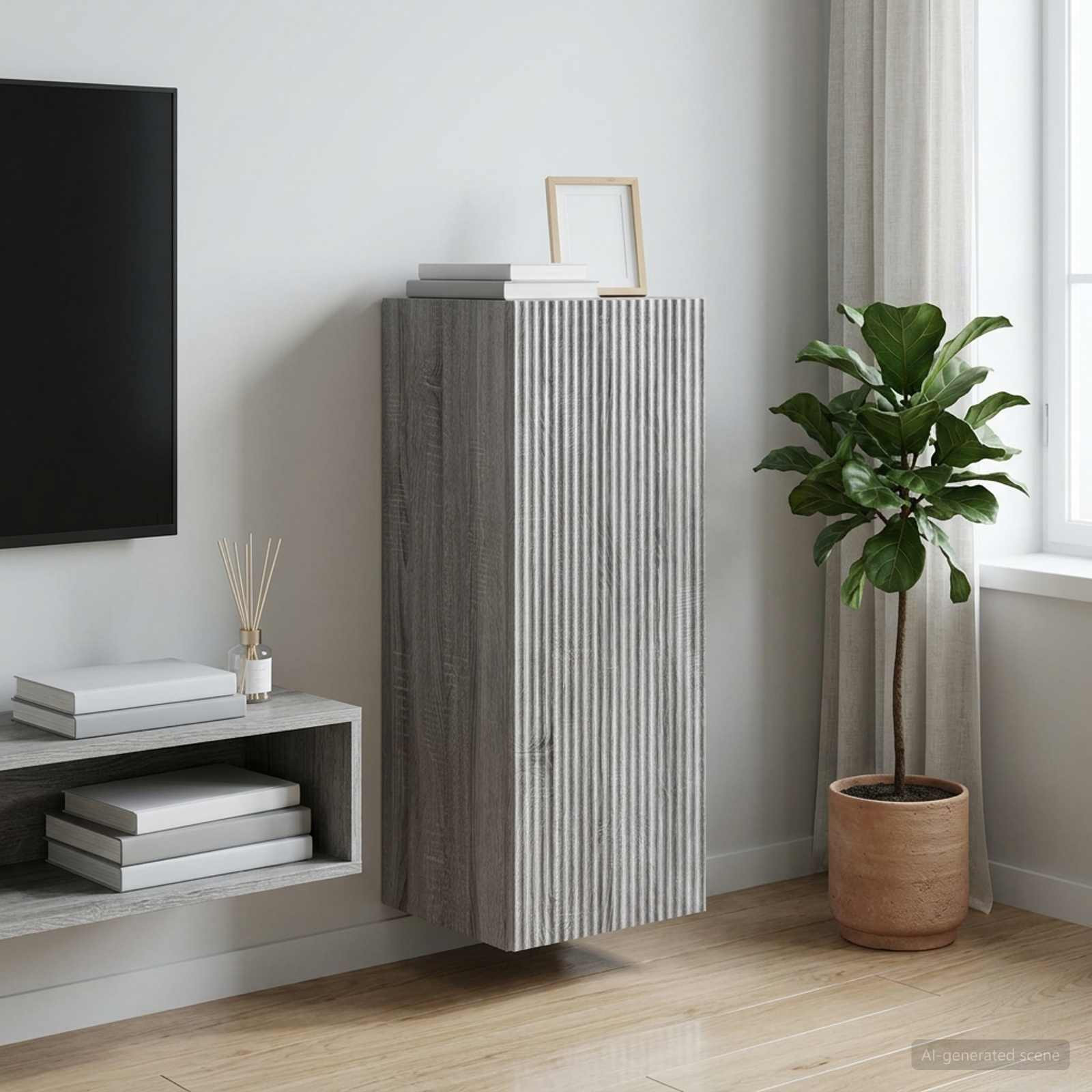 vidaXL Wandschrank Grau Sonoma 33 x 34,5 x 90 cm Holzwerkstoff