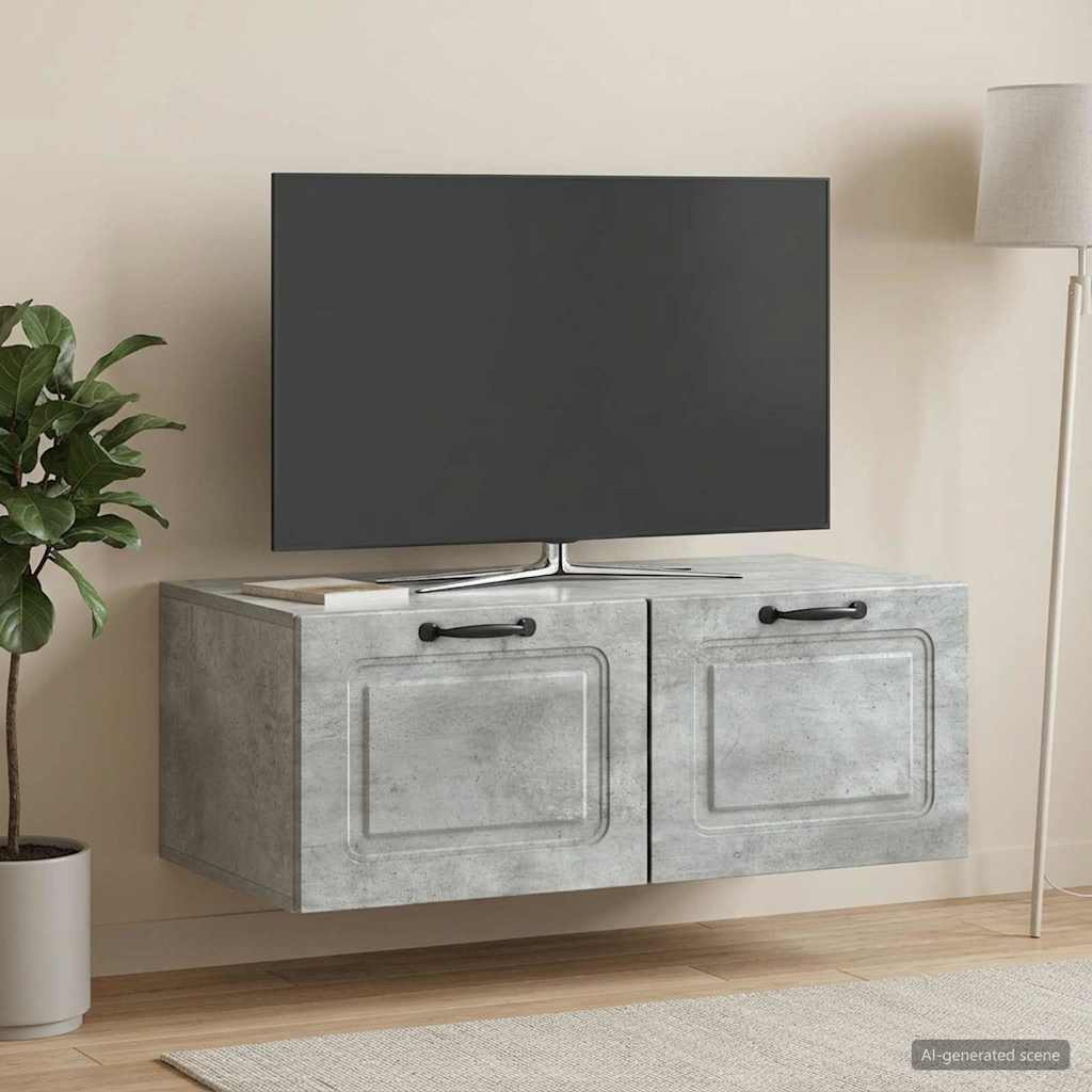 vidaXL Wandmontierter TV-Schrank Betongrau 78,5 x 41 x 30 cm