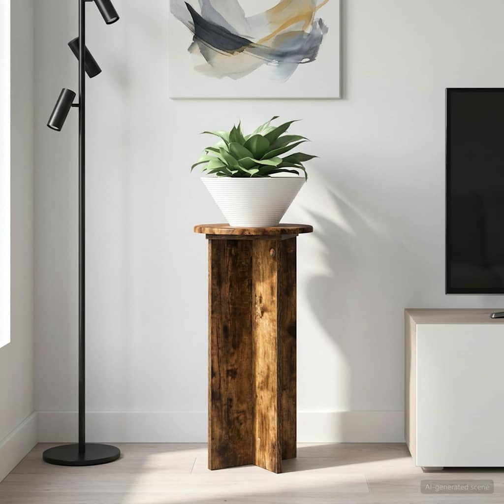 vidaXL Pflanzenständer 2 pcs Geräucherte Eiche 29,5 x 29,5 x 60 cm