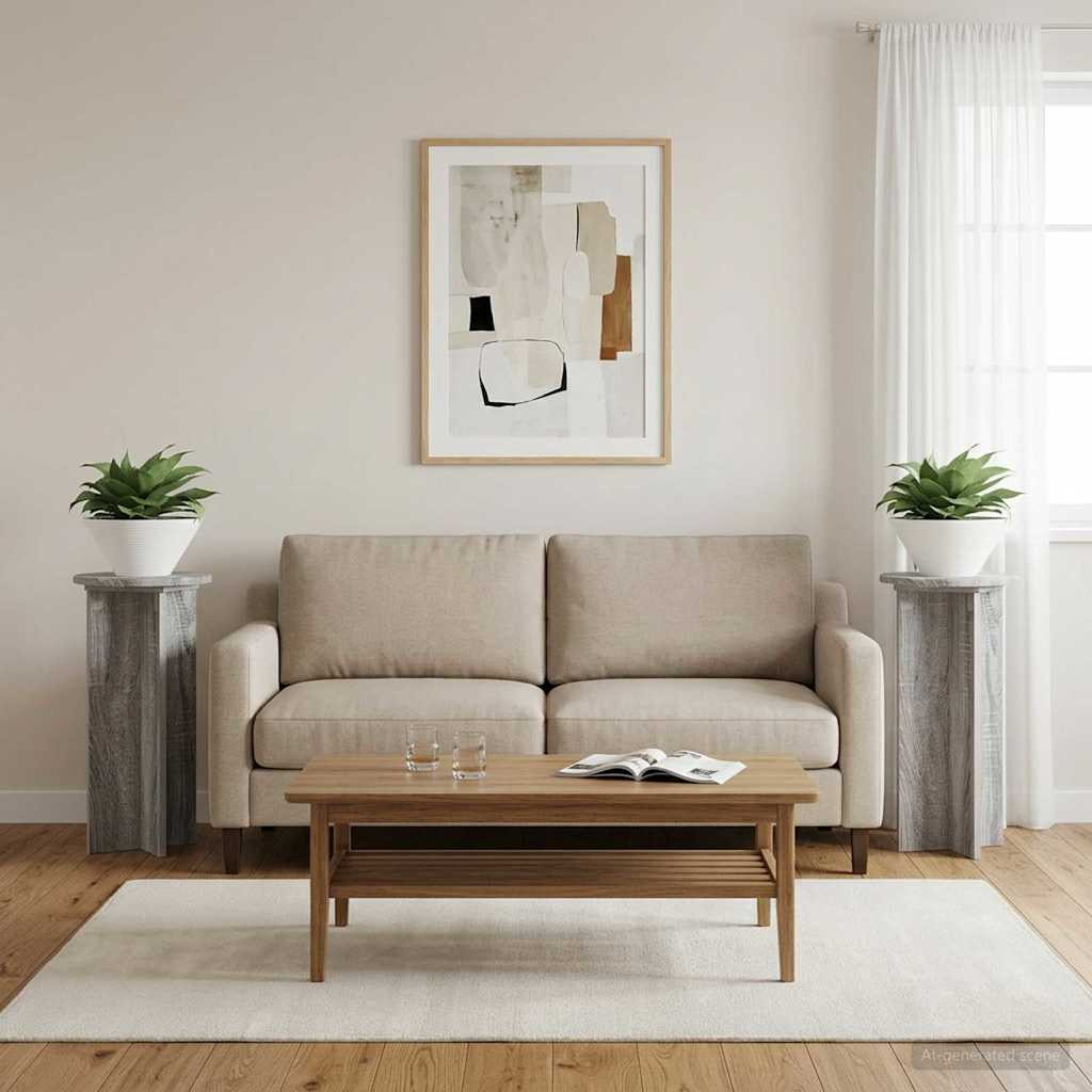 vidaXL Pflanzenständer 2 pcs Graues Sonoma 29,5 x 29,5 x 60 cm