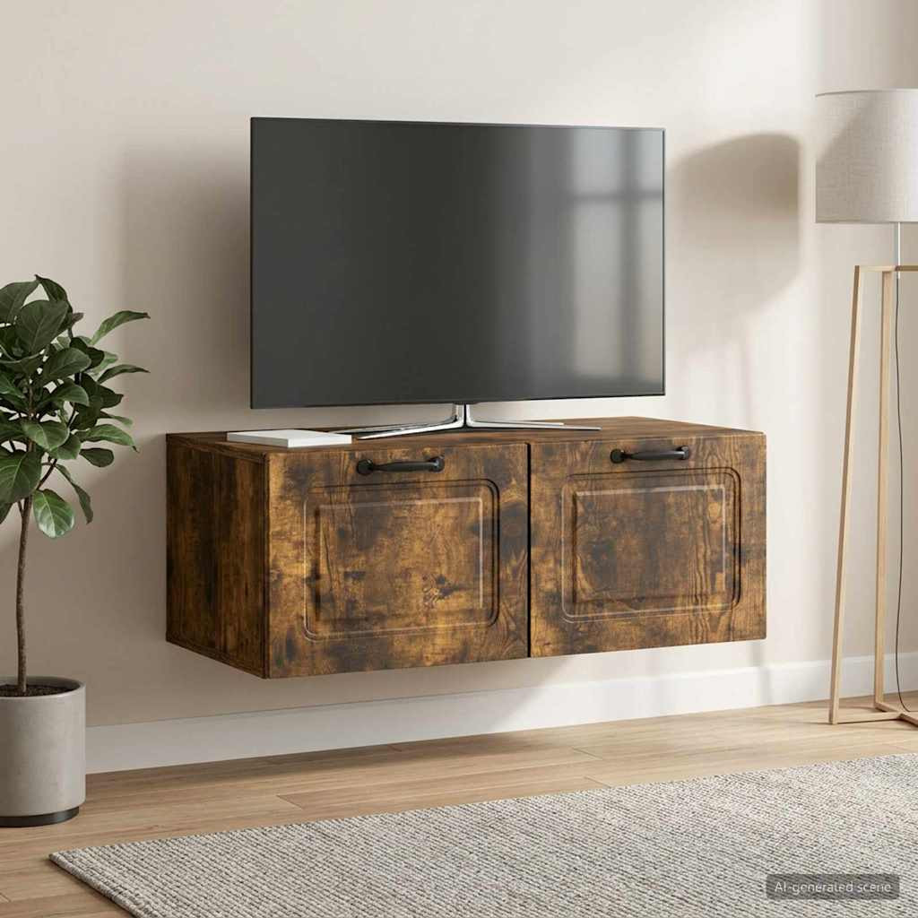 vidaXL Wandmontierter TV-Schrank Geräucherte Eiche 78,5 x 41 x 30 cm