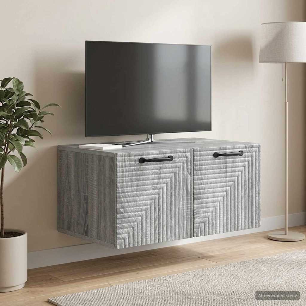 vidaXL Wandmontierter TV-Schrank Graues Sonoma 59,5 x 41 x 30 cm