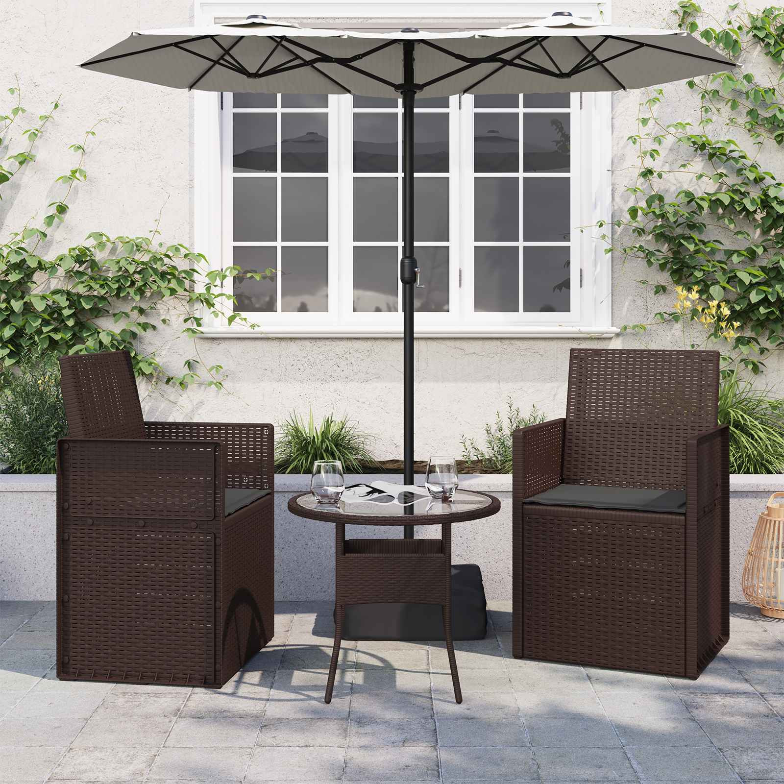 vidaXL Sitzkissen 2 pcs Anthrazit 47 x 36 x 2 cm Polyester