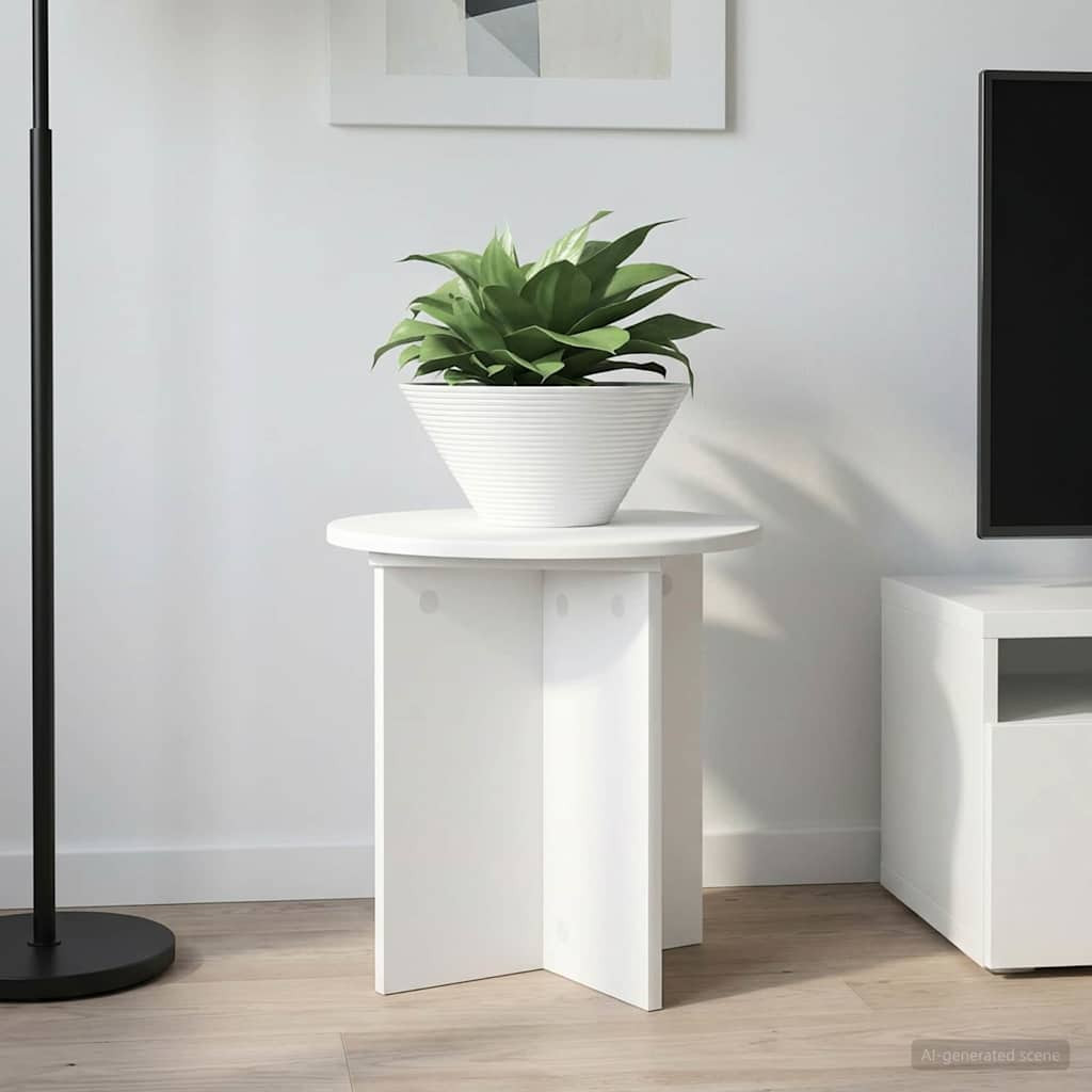 vidaXL Pflanzenständer 2 pcs Weiß Ø40 x 40 cm Holzwerkstoff