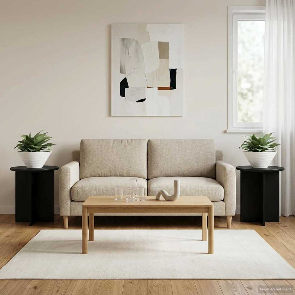 vidaXL Pflanzenständer 2 pcs Schwarz 40 x 40 x 40 cm Holzwerkstoff