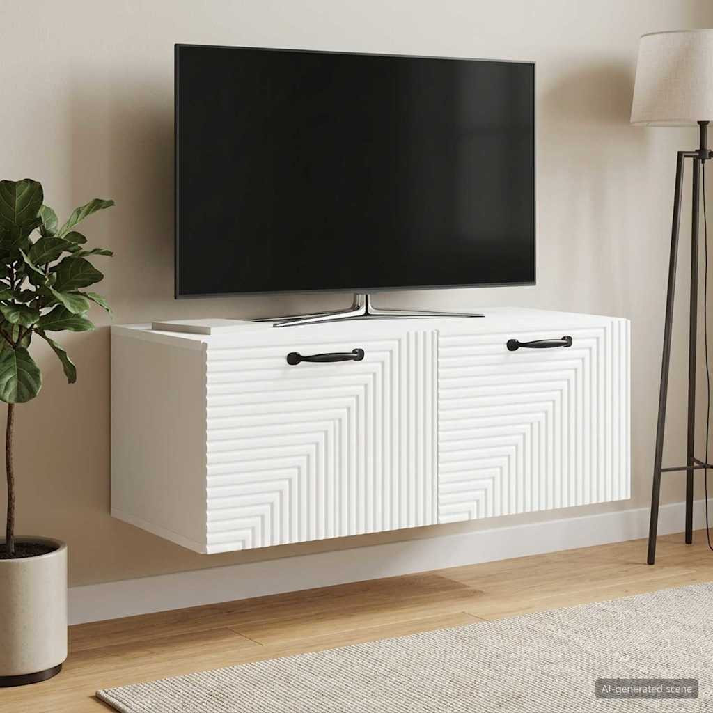 vidaXL Wandmontierter TV-Schrank Weiß 78,5 x 41 x 30 cm Holzwerkstoff