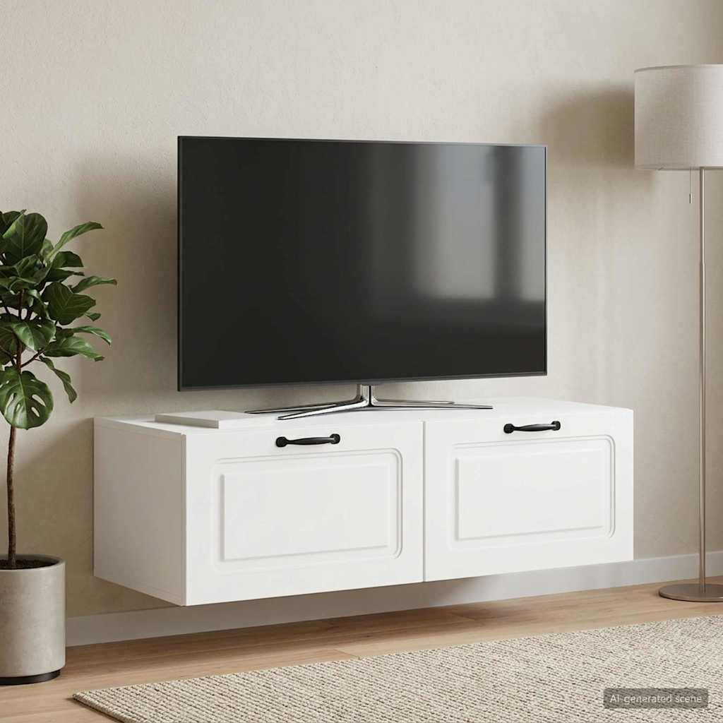 vidaXL Wandmontierter TV-Schrank Weiß 98 x 41 x 30 cm Holzwerkstoff