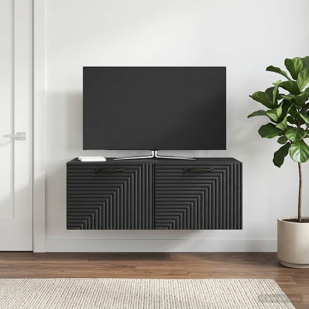 vidaXL Wandmontierter TV-Schrank Schwarz 78,5 x 41 x 30 cm