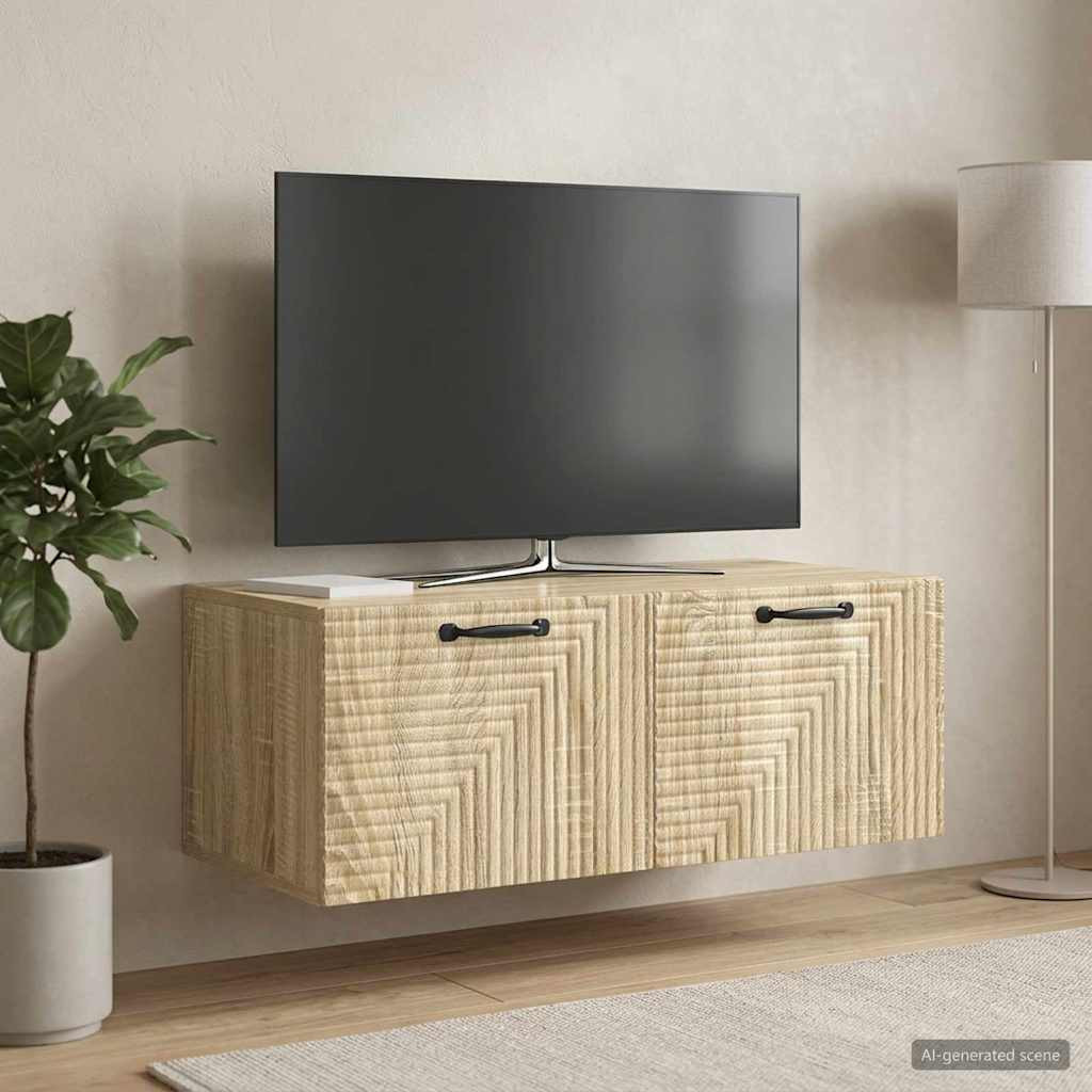 vidaXL Wandmontierter TV-Schrank Sonoma-Eiche 78,5 x 41 x 30 cm
